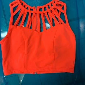 Brand new neon pink crop top